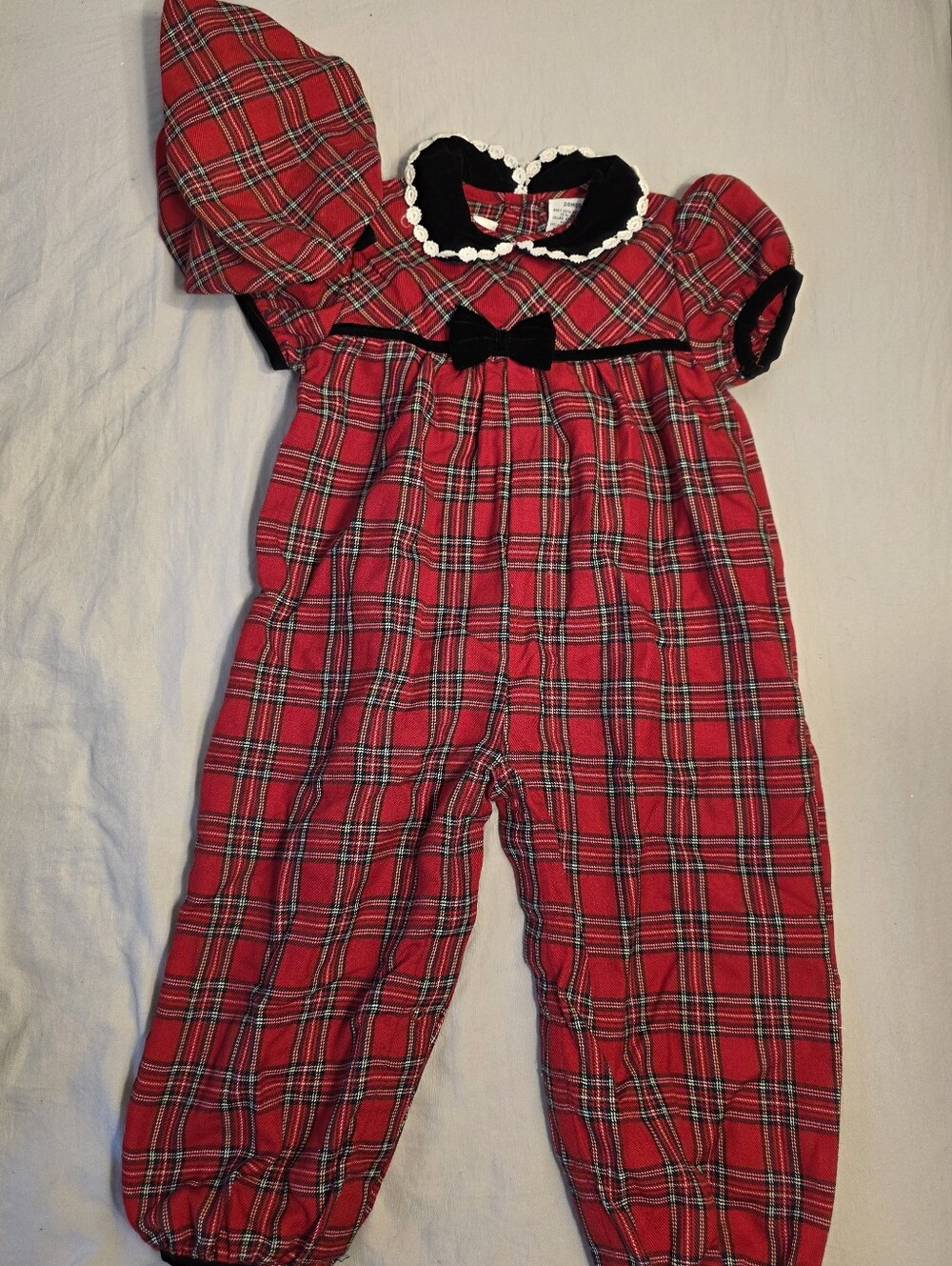 Vintage 2000s Plaid Jumpsuit Matching Hat